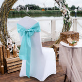 50x Satin Chair Sashes Cloth Cover Wedding Tiffany - Rear View