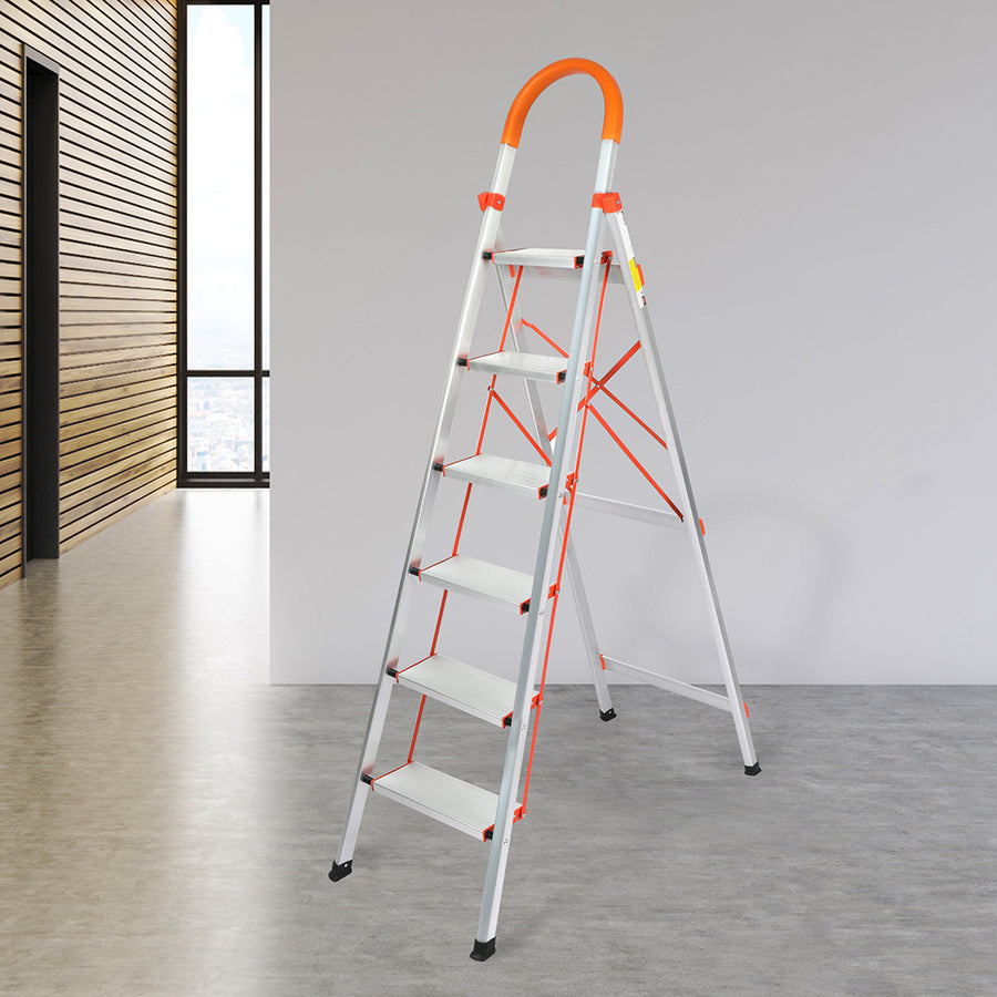 Traderight 6 Step Ladder Folding Aluminium-2018816834136051719
