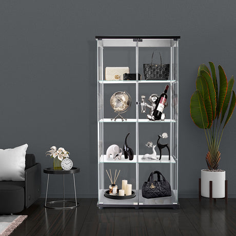 164cm Glass Display Cabinet 2 Doors-2006732805702291462