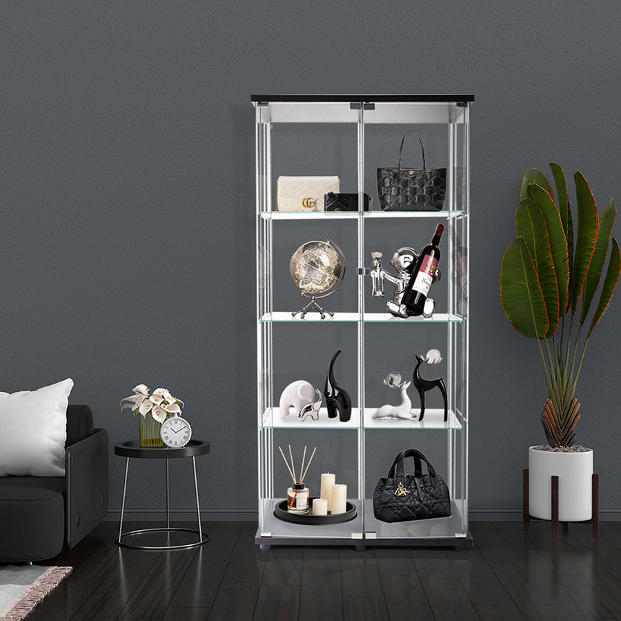 164cm Glass Display Cabinet 2 Doors-2006732805702291462
