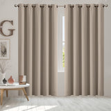 2x Blockout Curtains Panels 3 Layers Beige - Rear View
