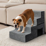 Pawz 4 Steps Pet Stairs Dog Ramp High Density Foam Grey - Close-Up Angle