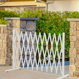Garden Security Fence Gate Expandable White-2006733312898502663