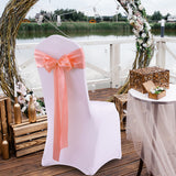 50x Satin Chair Sashes Cloth Cover Wedding Coral - Rear View
