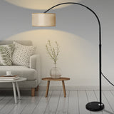 EMITTO Modern LED Floor Lamp Reading Grey - Close-Up Angle