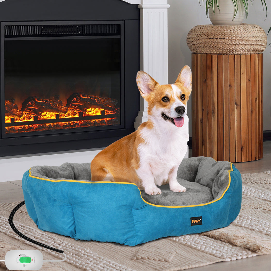 PaWz Electric Pet Heater Bed Heated S Blue Small-2018816708604727303