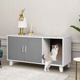 PaWz Enclosed Cat Litter Cabinet Box Grey - Close-Up Angle
