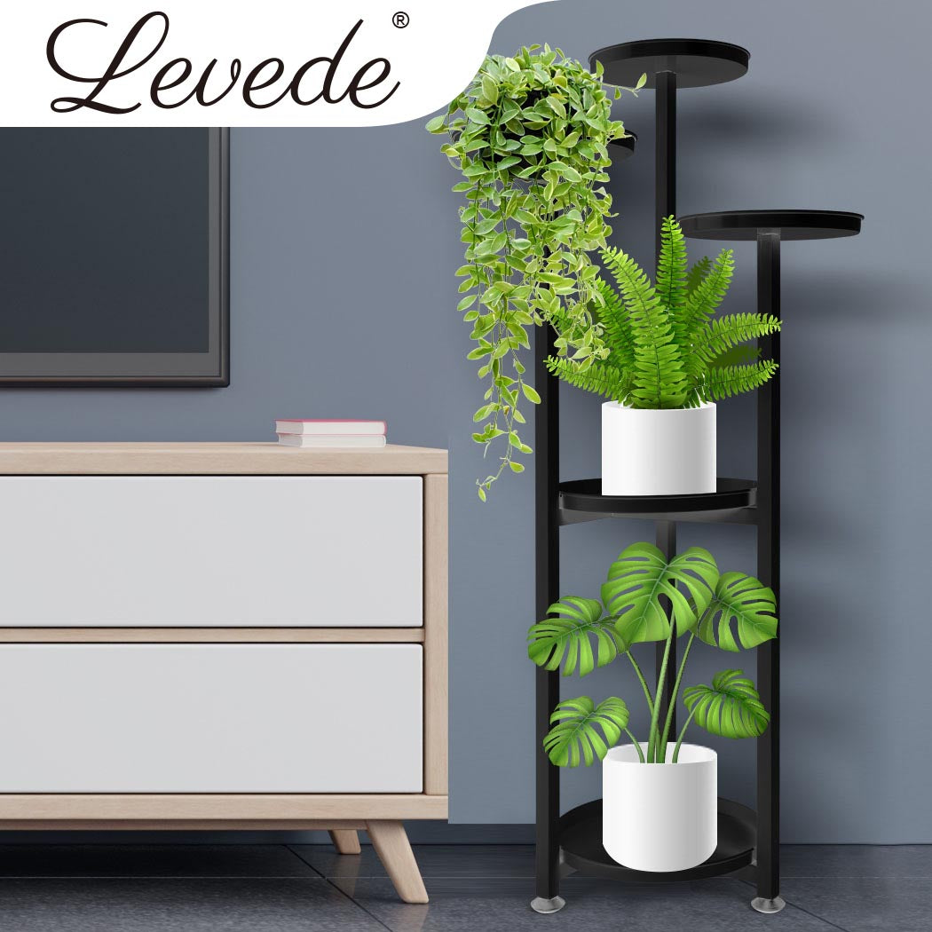 Levede Plant Stand Outdoor Indoor Flower Black Large-2018816769917063174