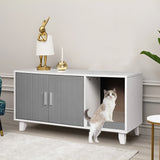 PaWz Enclosed Cat Litter Cabinet Box Grey-2018816830264709127