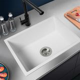 Granite Kitchen Sink Laundry Stone Sinks White - Close-Up Angle