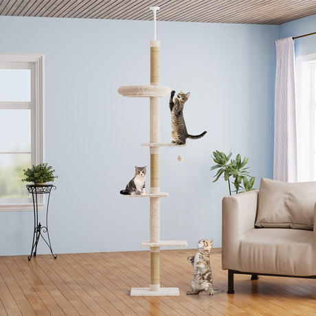 Pawz Cat Tree Tower Scratching Post Scratcher 230-275cm-1954802480449720327