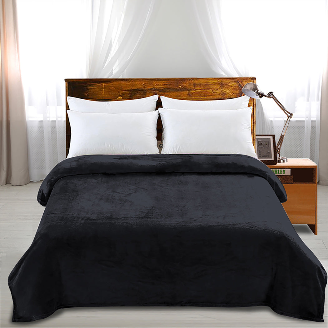 DreamZ 320GSM 220x160cm Ultra Soft Mink Dark Grey Single-2018816624202747911