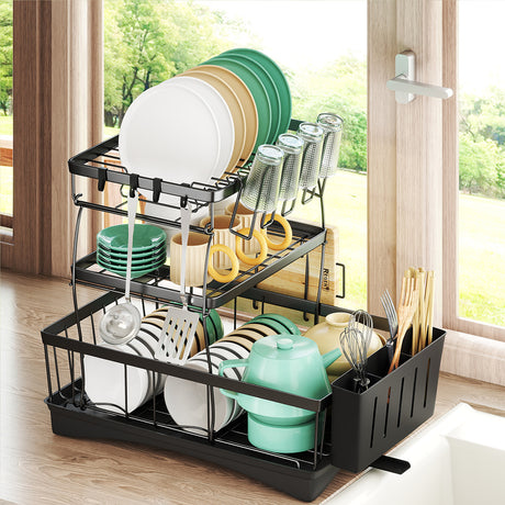 Toque Dish Drying Rack Plate Drainer Cup Holder-2006732713196916743