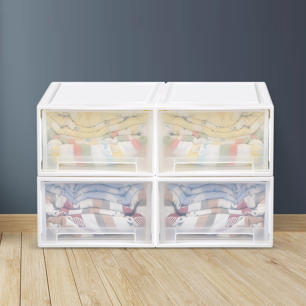 Storage Drawers Large Stackable Containers L 4PK-1954802598221582343