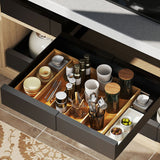 Toque Bamboo Expandable Kitchen Drawer Organizer Storage - Close-Up Angle