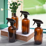 6x 500ml Amber Glass Spray Bottles Trigger - Close-Up Angle