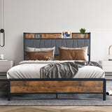 Levede Queen Bed Frame Tufted Headboard USB Charge-2006733226692972551