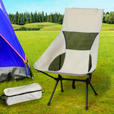 Levede Camping Chair Folding Outdoor Large Beige - Close-Up Angle