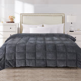 DreamZ Quilt Doona Comforter Blanket Grey Super King - Close-Up Angle