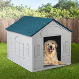 PaWz Dog Kennel Outdoor Indoor Pet Plastic L Blue - Close-Up Angle