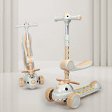 BoPeep Foldable Kids Scooter Flip-able Seat Beige - Rear View