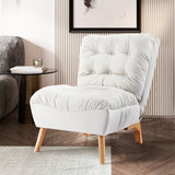 Levede Lounge Accent Chair Sofa Recliner Cream - Close-Up Angle