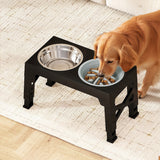 PaWz Elevated Dog Bowls 2 Stainless Steel Bowls and 1 Slow Feeder Bowl - Close-Up Angle