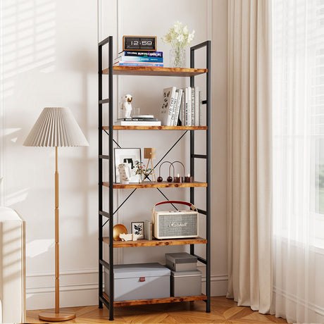 Levede 5-Tier Industrial Bookshelf Bookcase 157.5cm-1960920171552051207