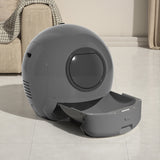 Pawz Automatic Cat Litter Box Large Self-Cleaning Grey - Close-Up Angle