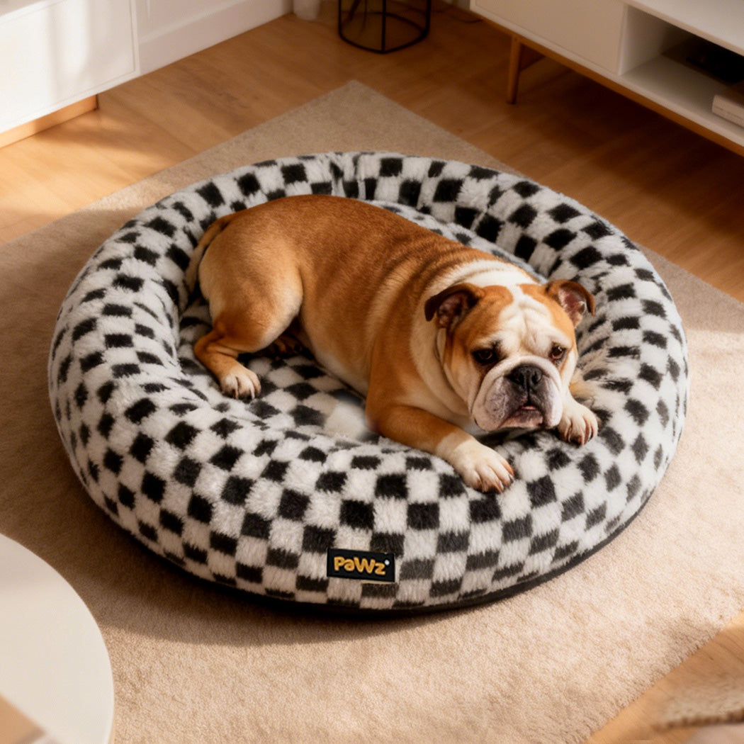 Pawz Circular Plush Dog Cosy Bed Calming Pet Plush Bed-2018816648131252231