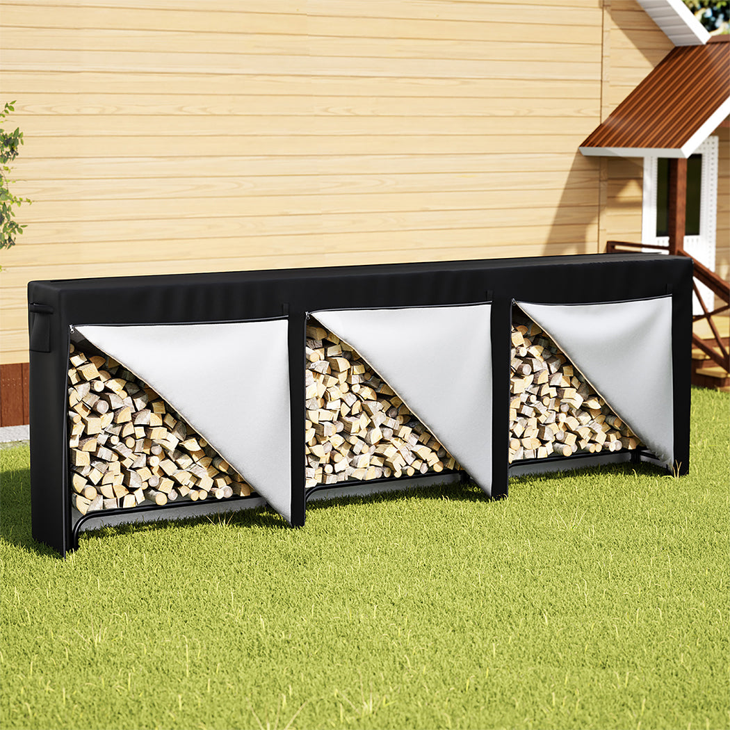 Moyasu Outdoor Firewood Rack Storage with Cover-1954802471624904711