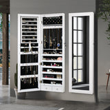 Levede Mirror Jewellery Cabinet Makeup - Close-Up Angle