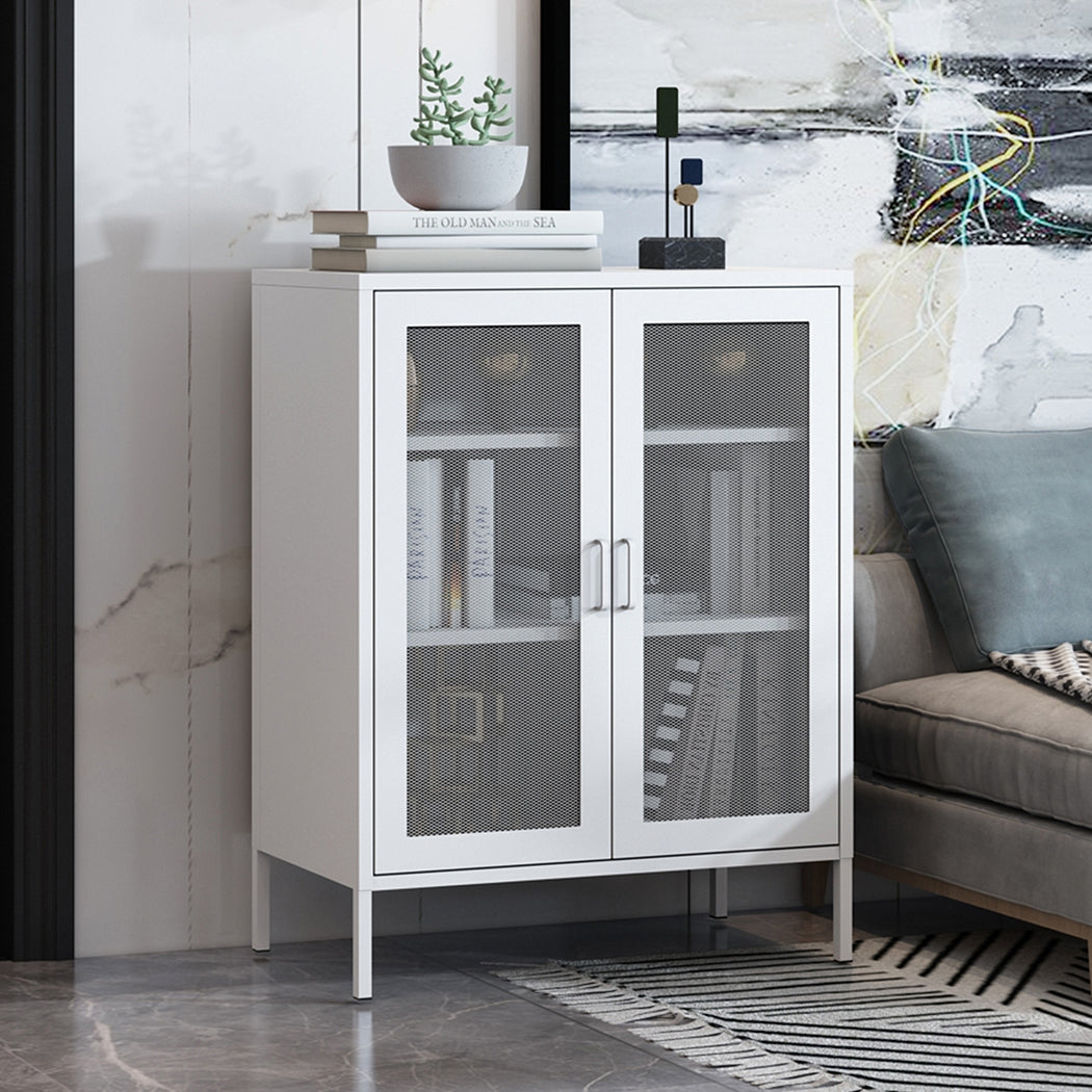 Levede Storage Cabinet Steel Kitchen White-2006733266870210567