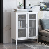 Levede Storage Cabinet Steel Kitchen White - Close-Up Angle