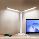 Emitto Double Head Desk Lamp LED Light Eye Caring USB - Close-Up Angle