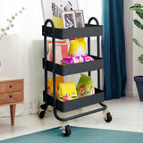 Levede 3 Tiers Kitchen Trolley Cart Grey - Close-Up Angle
