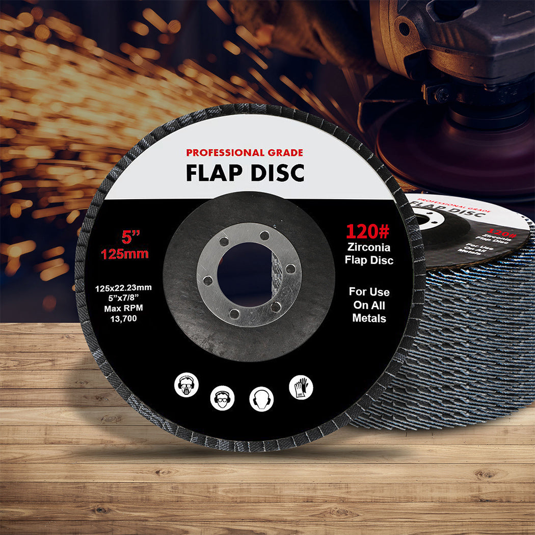 Traderight Flap Discs 125mm 5" Zirconia 1x20mX3 60SQM-2006733181327380487