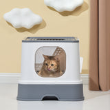 PaWz Cat Litter Box Fully Enclosed Kitty Grey-2018816755983585287