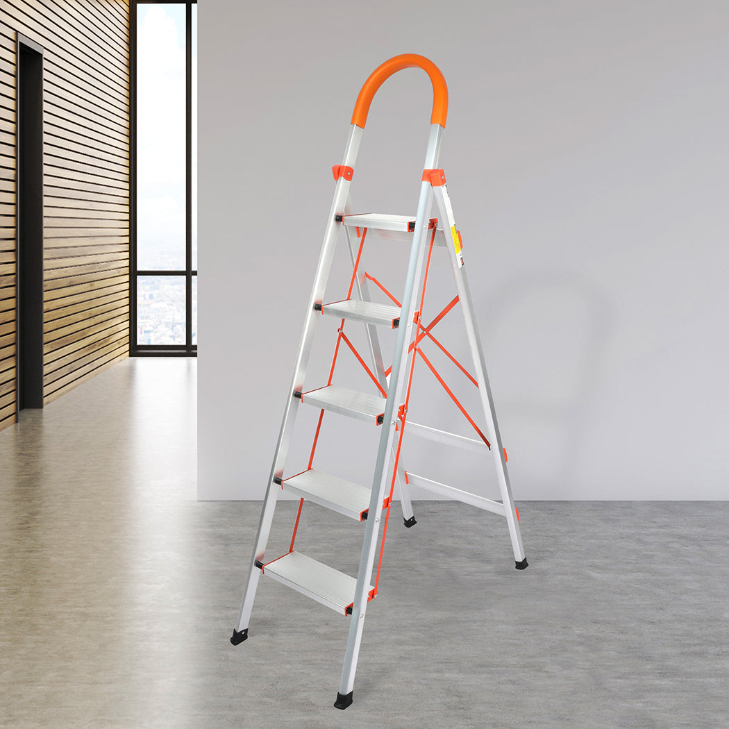 Traderight 5 Step Ladder Folding Aluminium-2006733183529390087