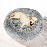 PaWz Pet Bed Memory Foam Dog Donut Charcoal Medium - Close-Up Angle