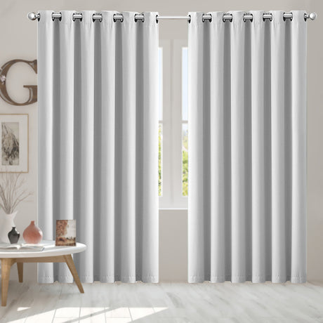2x Blockout Curtains Panels 3 Layers Grey-2006733253398106118