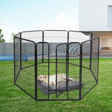 PaWz 8 Panel Pet Dog Playpen Puppy Exercise Black 2.5kg Mackerel & Lamb-2006733296184201223