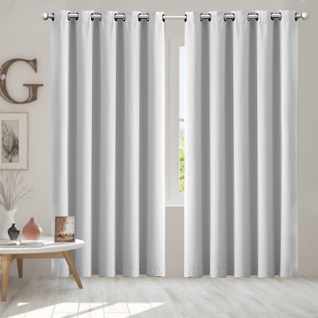 2x Blockout Curtains Panels 3 Layers Grey-2018816694482505734