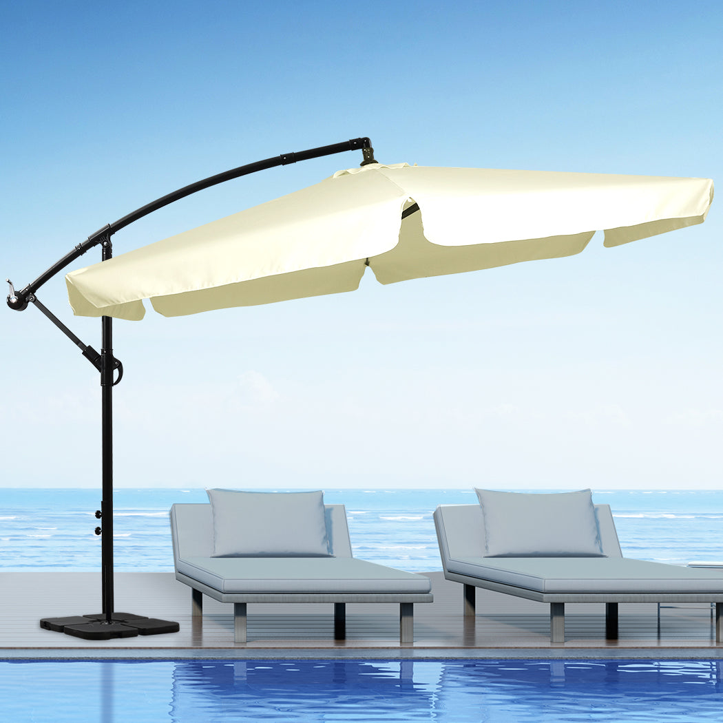 Mountview 3M Outdoor Umbrella Beach Beige With Base-1954802877163769863