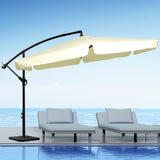 Mountview 3M Outdoor Umbrella Beach Beige With Base - Close-Up Angle