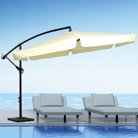 Mountview 3M Outdoor Umbrella Beach Beige With Base-1954802877163769863