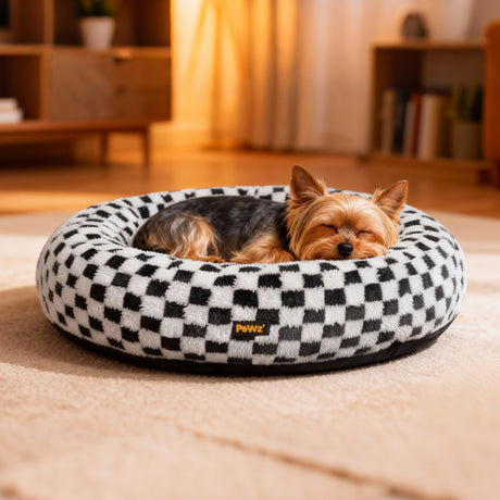 Pawz Circular Plush Dog Cosy Bed Calming Pet Plush Bed-2018816646629691399