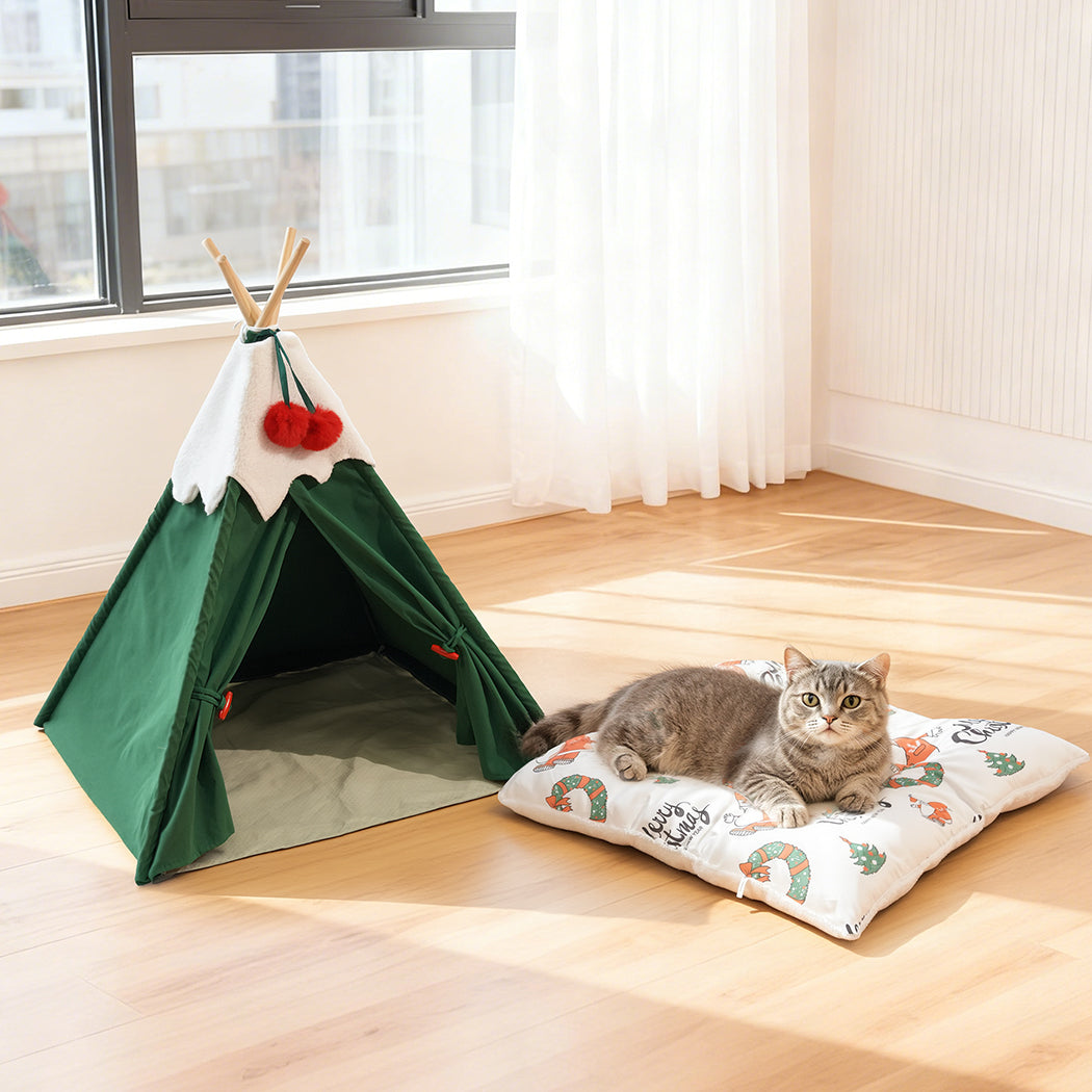 Pawz Pet Tent Dog Cat Tent Bed Washable Indoor Green-2011971127064268807