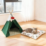 Pawz Pet Tent Dog Cat Tent Bed Washable Indoor Green - Close-Up Angle