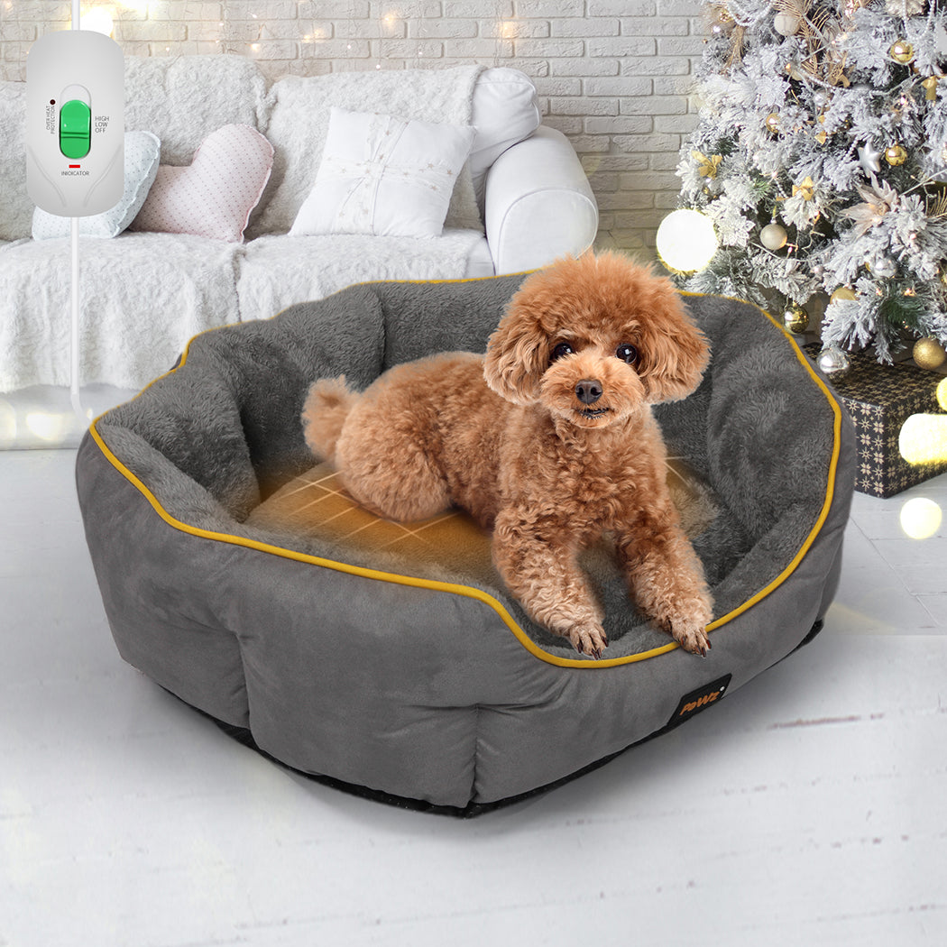PaWz Electric Pet Heater Bed Heated M Grey Medium-2018816749016846343